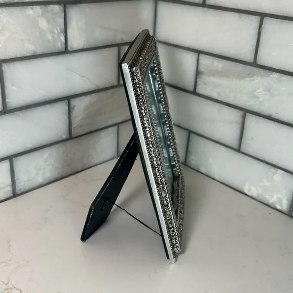 Pink Zinnia Flowers in a Vintage Azzure Home Pewter 5.5” x 3.5” Picture Frame - Picture 7 of 12